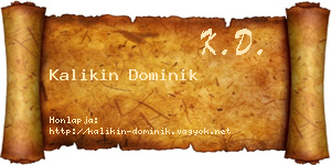 Kalikin Dominik névjegykártya